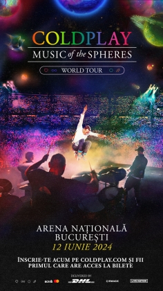 Coldplay performs in Bucharest on June 12, 2024, as part of the "Music Of The Spheres World Tour", an eco-friendly tour