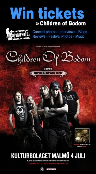 Free tickets to Children of Bodom in Malmö